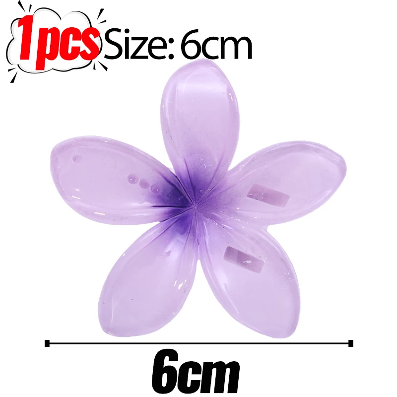 1/6Pcs Hawaiian Gradient Flower Hair Clips Small Claw Hairpin Crab Barrette Women Hair Accessories - Image 21