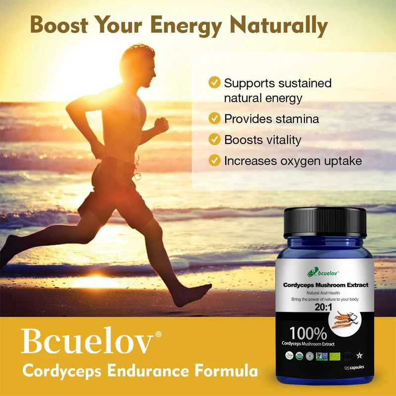 100% Pure Cordyceps Extract – Boost Energy, Stamina & Cognitive Health (120 Capsules) - Image 2