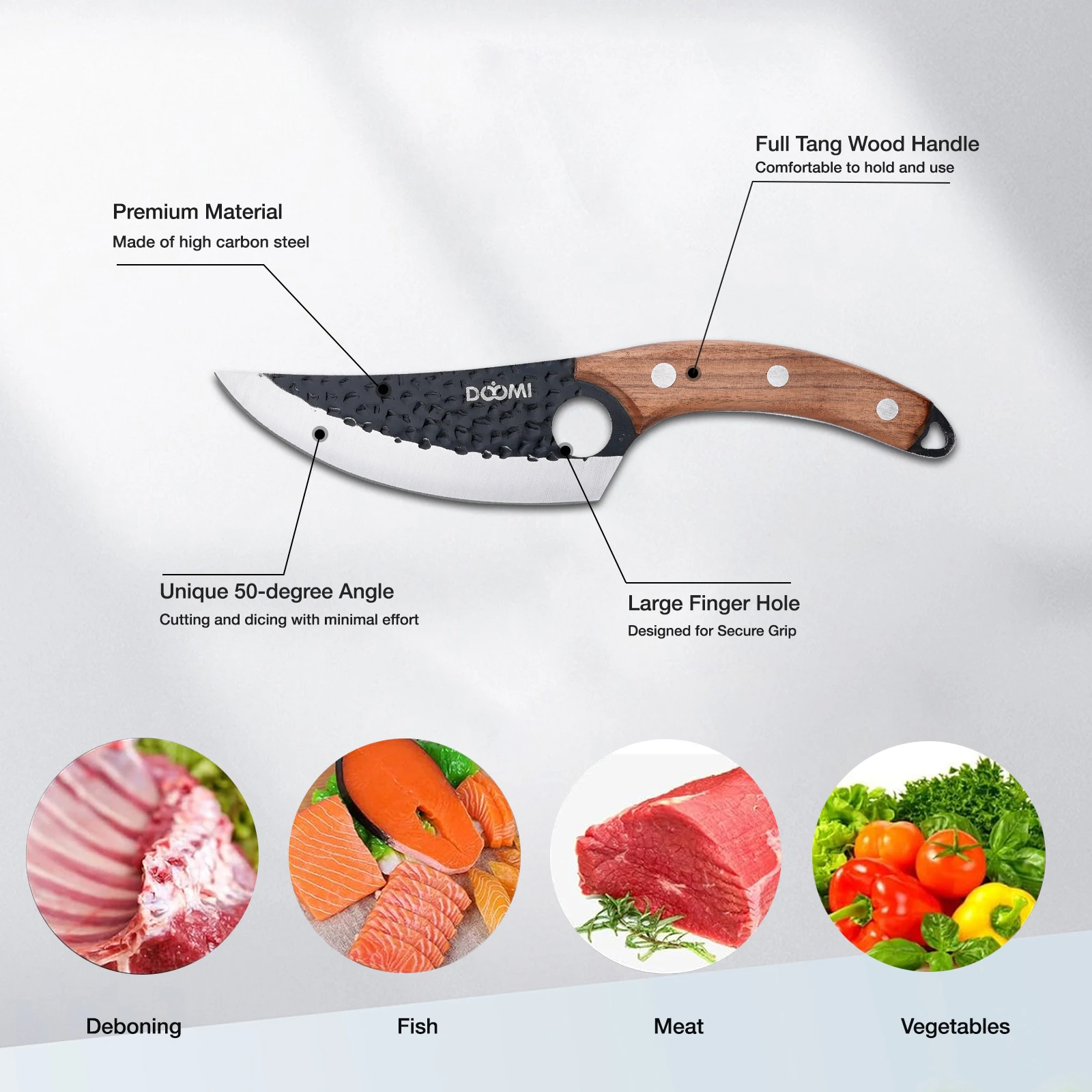 Viking Kitchen Knives Set – Hand Forged Butcher Cleaver with Sheath for Meat & Outdoor Cooking - Image 4