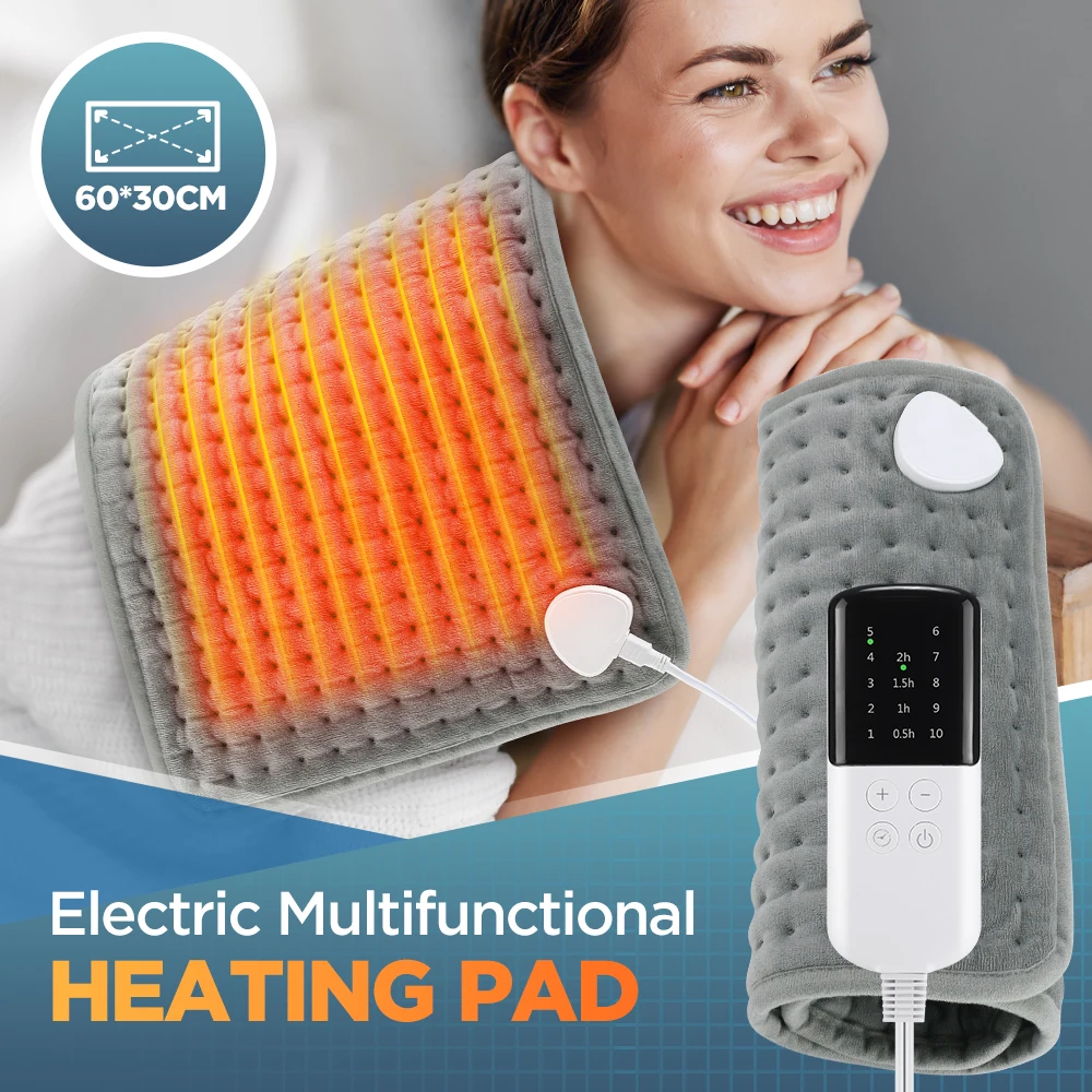 Electric Heating Pad – 10 Heat Levels, 4 Modes, Timer, for Full Body Relief