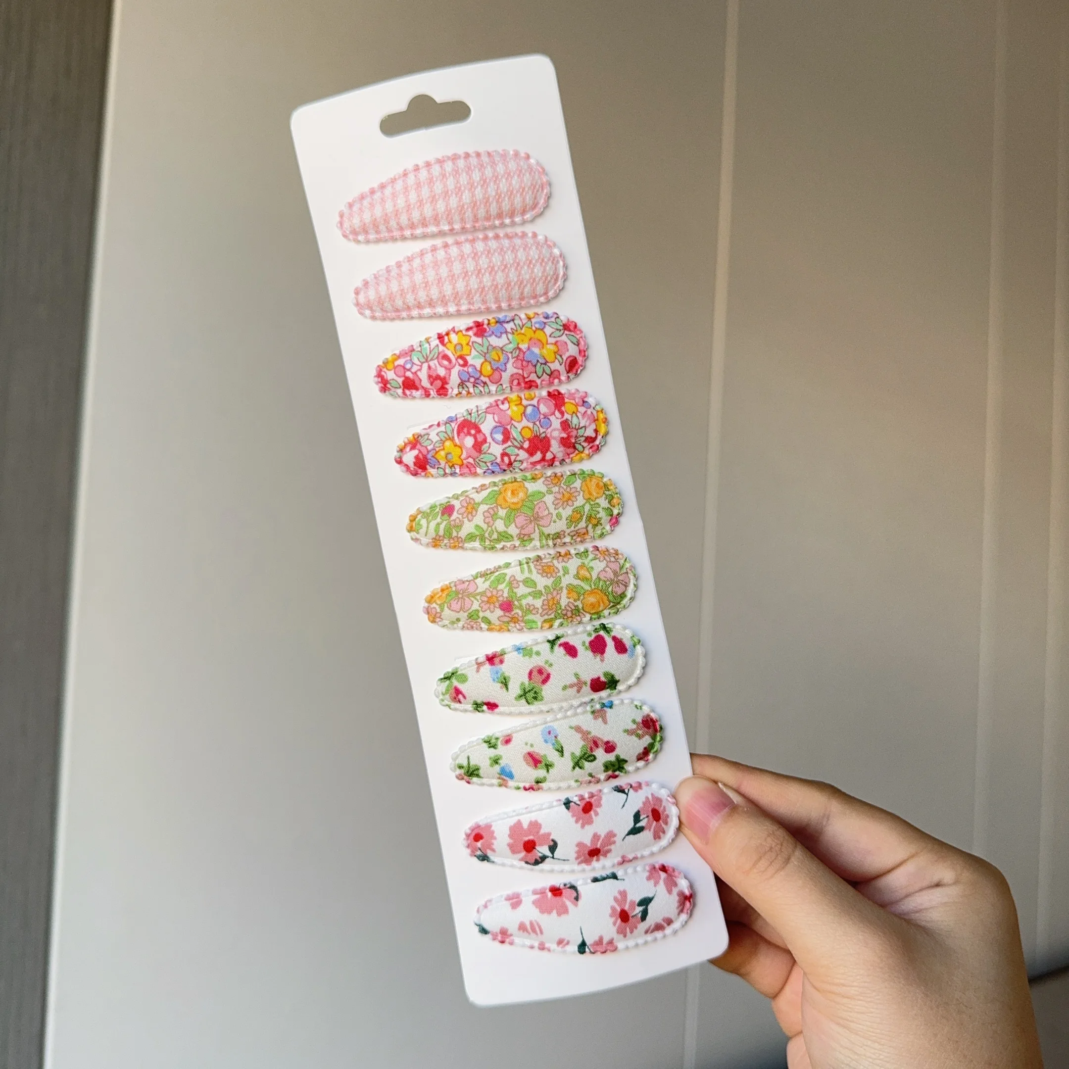 10Pcs Hair Accessories Girls Hairpin Solid Flowers Plaid Pattern Hair Clip Cute Children Hairgrip - Image 10