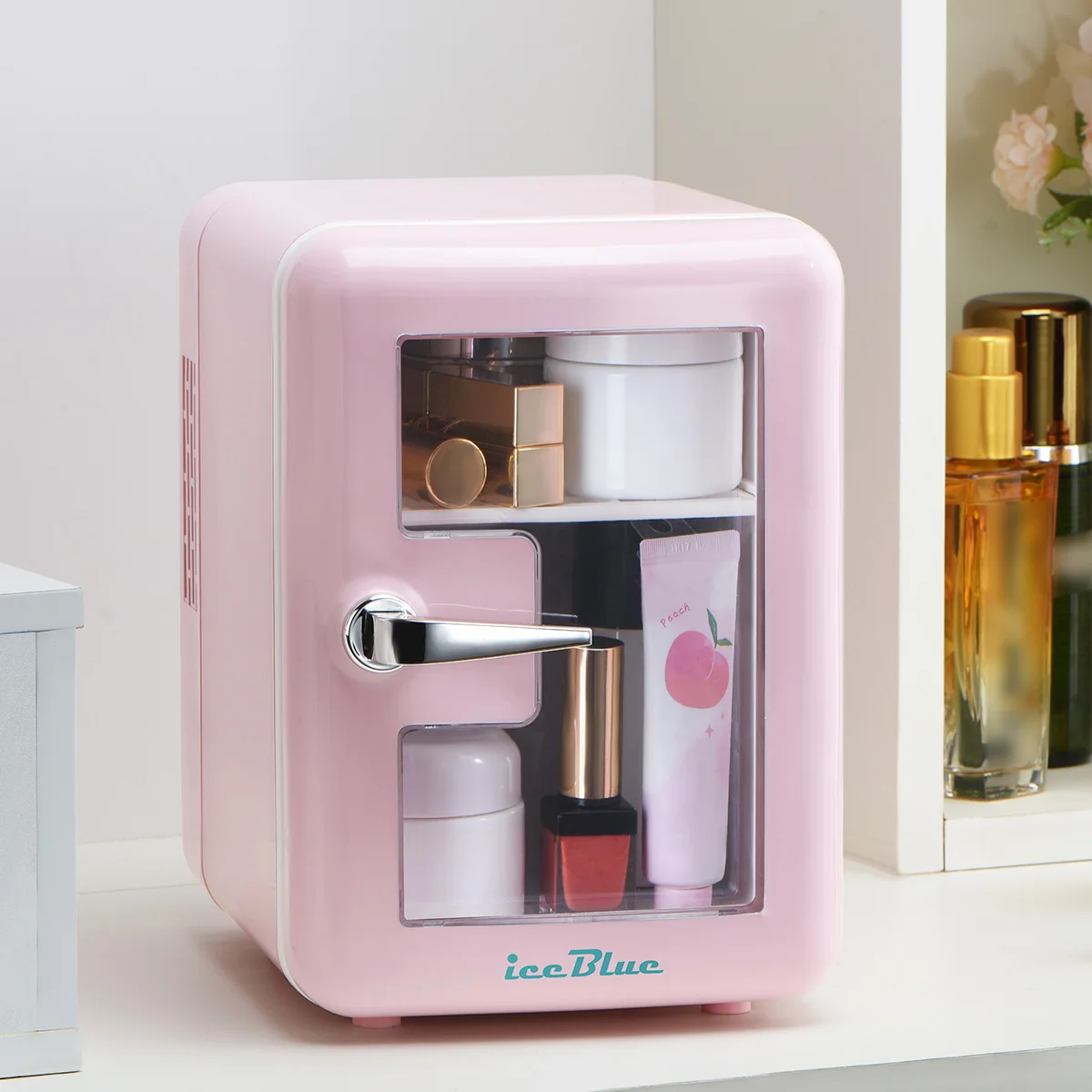 iceBlue 4L Mini Fridge Cooler & Warmer – 6-Can Capacity, Portable for Camping, Car & Home