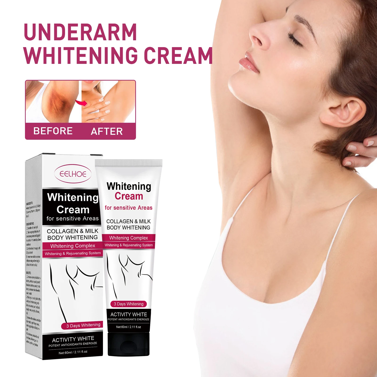 Whitening Cream for Dark Skin – Underarm, Thigh & Sensitive Area Lightening Lotion