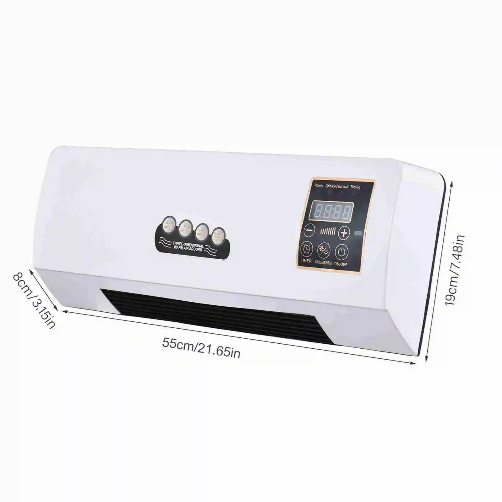 2-in-1 Heater Fan with Digital Timer & Display, Wall-Mounted Space Heater for Home Office - Image 6
