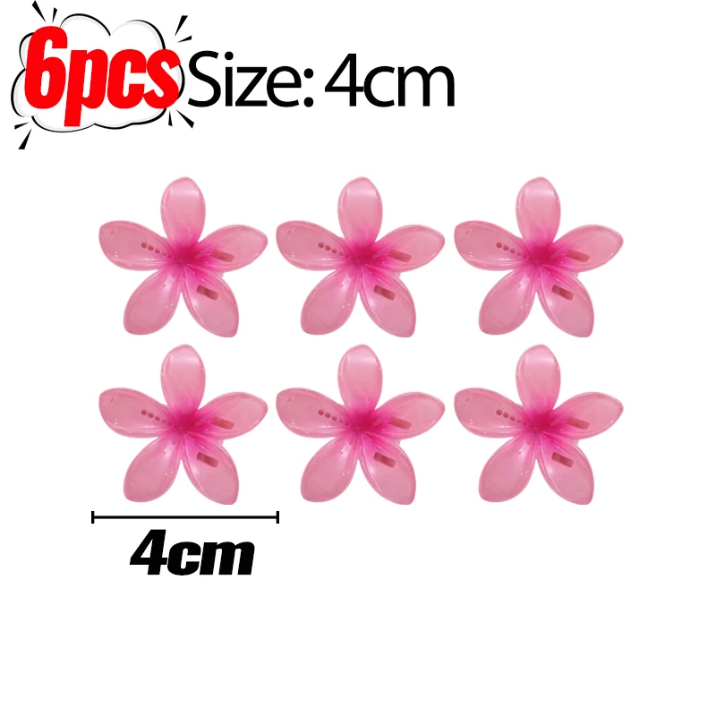 1/6Pcs Hawaiian Gradient Flower Hair Clips Small Claw Hairpin Crab Barrette Women Hair Accessories - Image 29