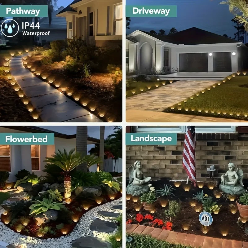 8PCS Solar Disk Lights – 8 LED Outdoor Garden Underground Deck Spotlights - Image 3