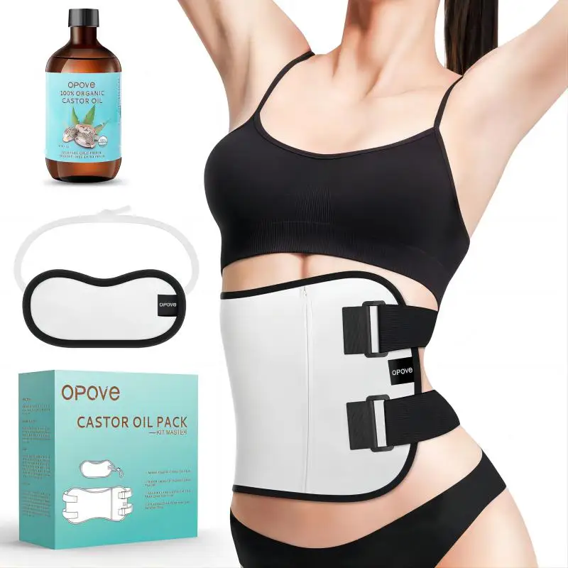 Organic Castor Oil Pack Wrap Kit – Reusable Belly, Neck & Waist Compress for Detox