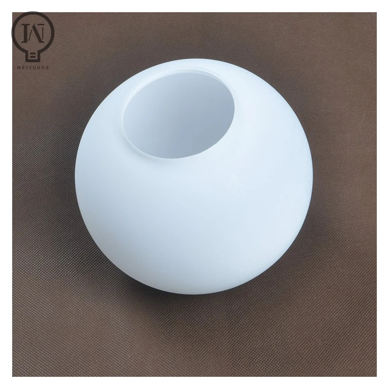 White Glass Globe Lampshade – Milky Round Light Cover in D10–D25cm Sizes - Image 5