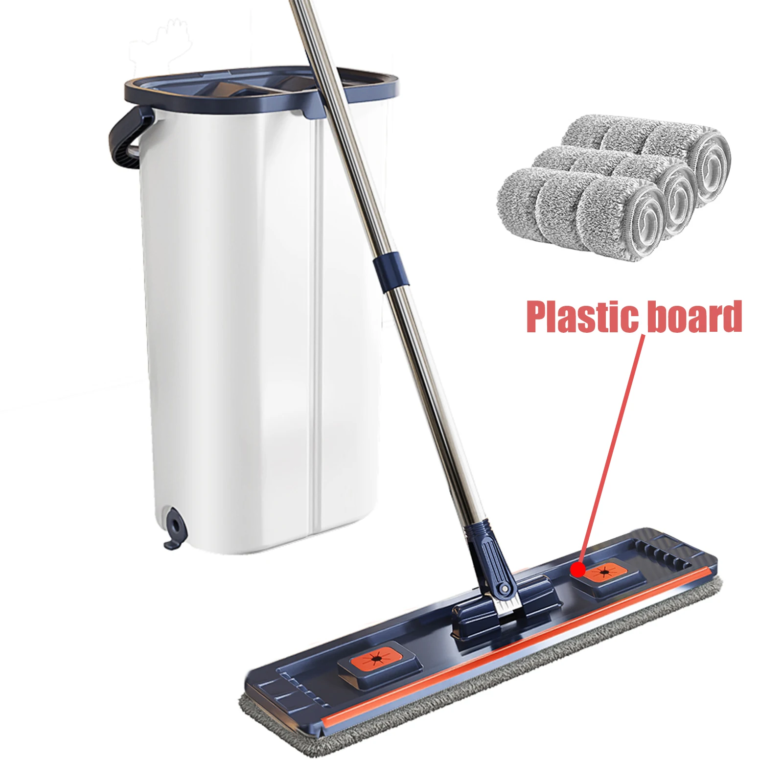 Floor Washing Mop with Separate Clean & Dirty Water Buckets, Hands-Free Lazy Cleaning Mop - Image 7
