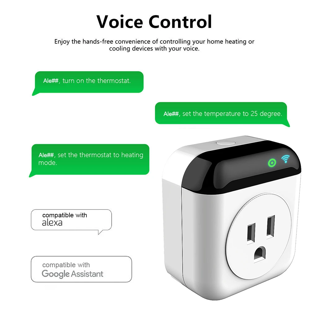 Smart Thermostat Socket 10A, Programmable WiFi Temperature Control, APP & Voice Control - Image 3