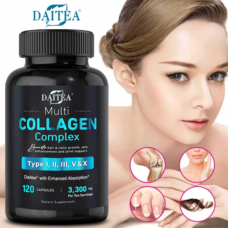 Daitea Collagen Complex - Type I, II, III, V & X for Hair, Skin & Joints