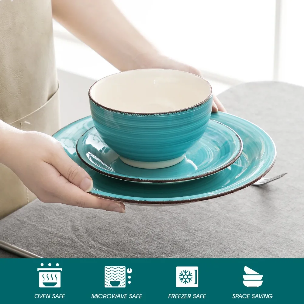 Vancasso Bella 16PCS Porcelain Dinnerware Set Vintage Ceramic Plate Set with Dinner Plate Dessert Plate Bowl Mug - Image 4