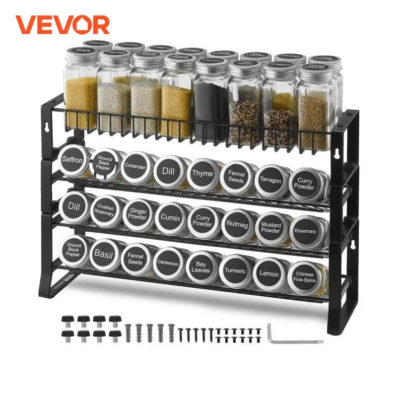 VEVOR 4-Tier Detachable Stackable Spice Rack Organizer – Cabinet & Countertop Seasoning Storage
