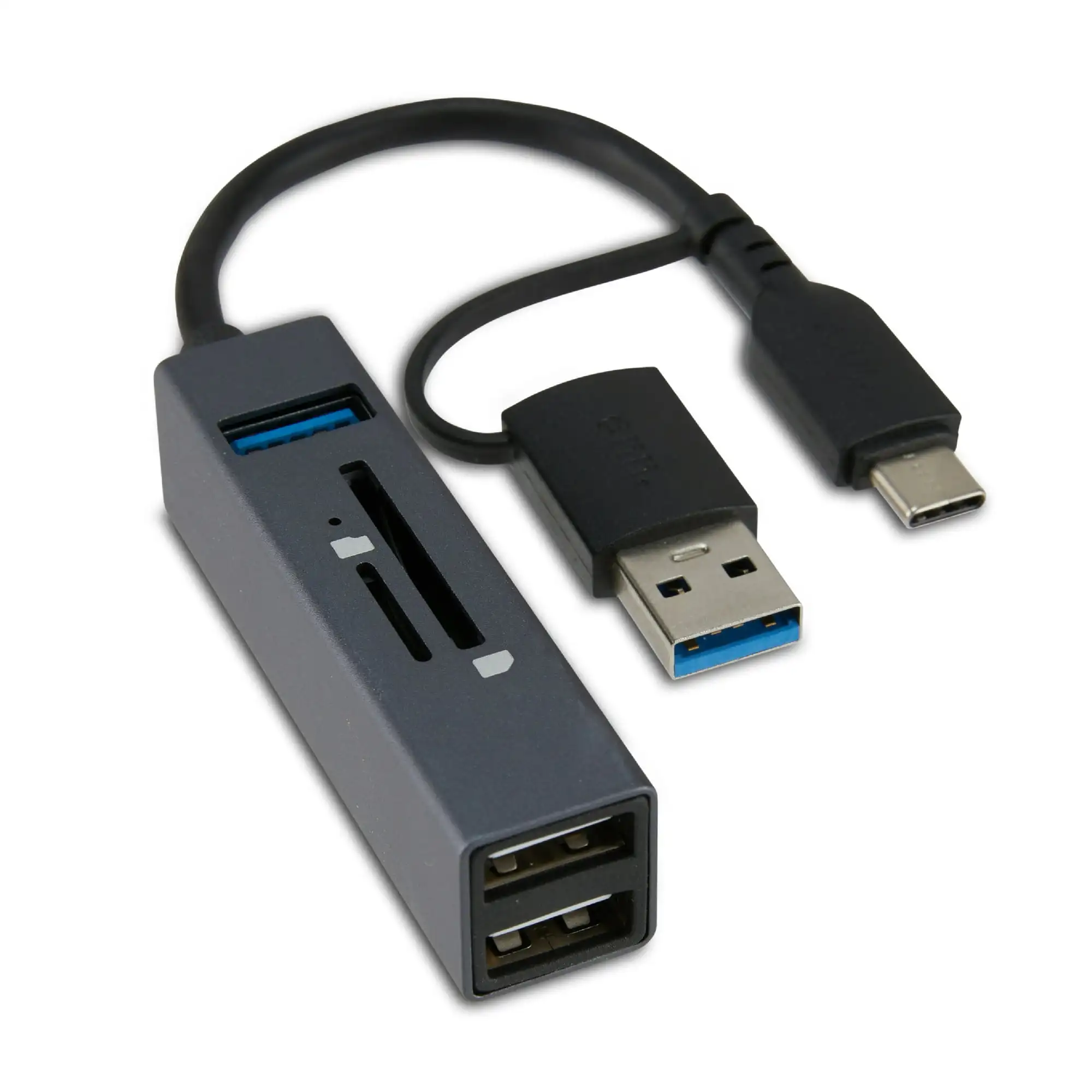 Onn. 5-Port USB 3.0 Hub with SD/microSD Card Reader