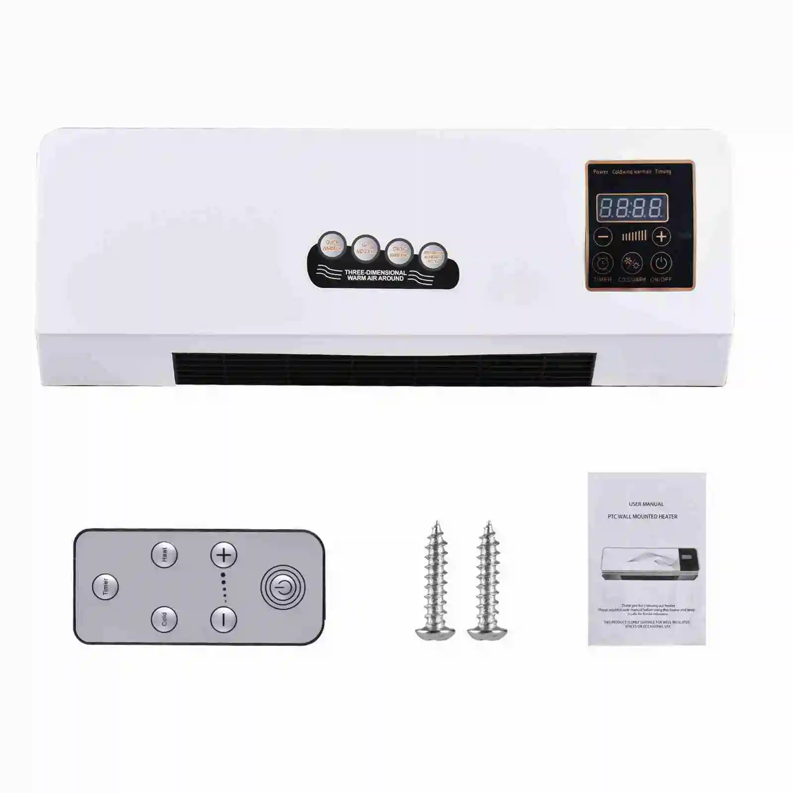 2-in-1 Heater Fan with Digital Timer & Display, Wall-Mounted Space Heater for Home Office - Image 7