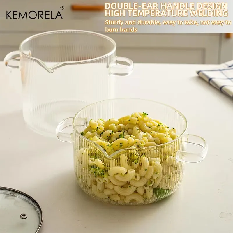 KEMORELA 2‑Piece Borosilicate Glass Saucepan Set – Heat‑Resistant 1.8 L & 2.3 L - Image 3