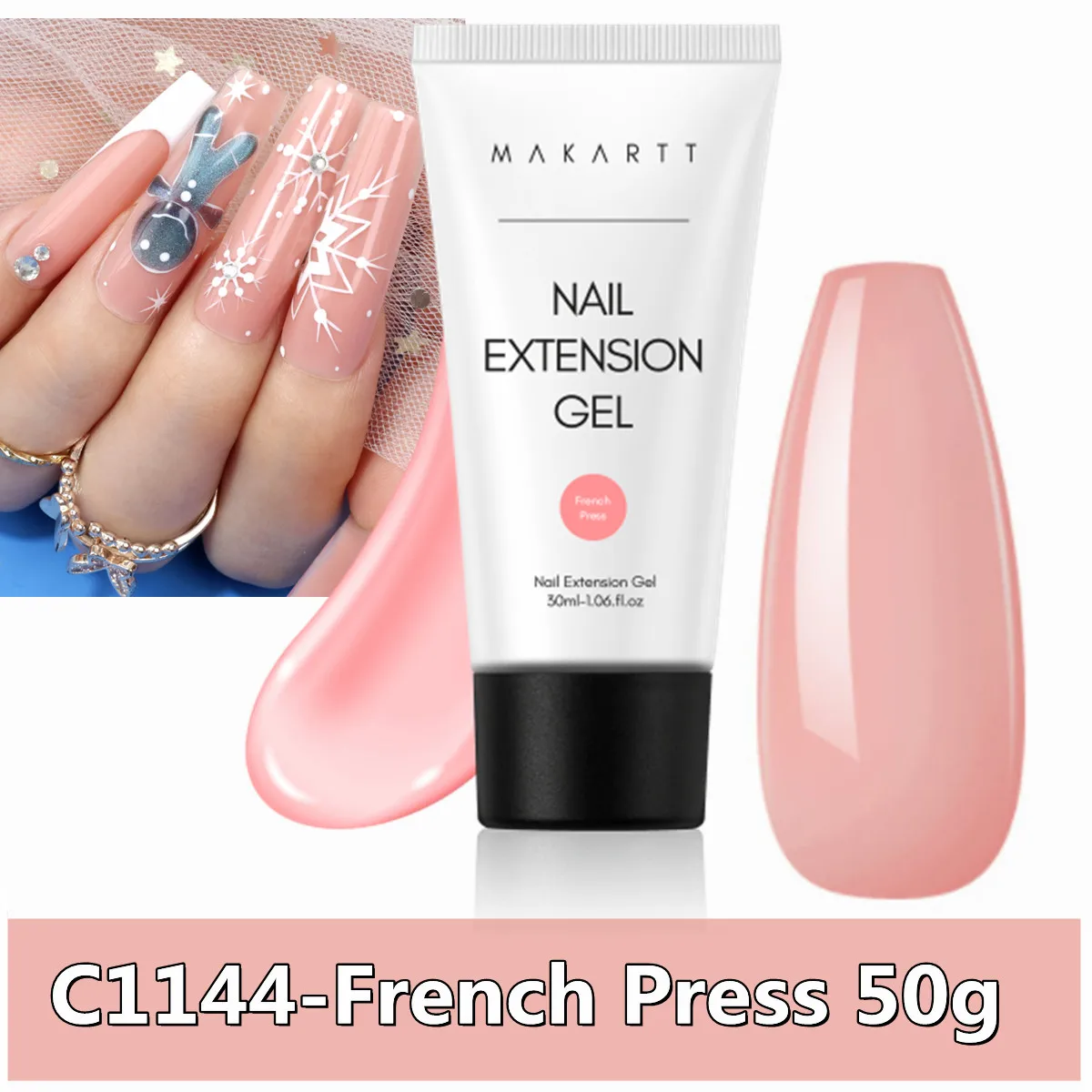 Makartt Natural Pink Poly Nail Gel – 50ML Builder for DIY Extensions - Image 10