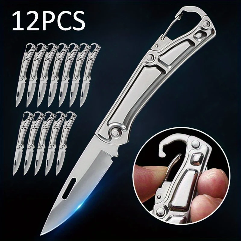12‑Piece Stainless Steel Survival & Camping Folding Pocket Knife Set - Image 7