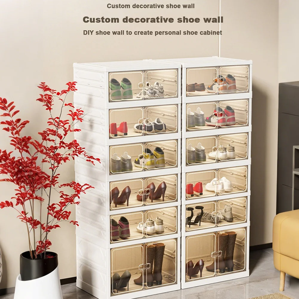 Space-Saving Foldable 6/9-Tier Stackable Shoe Rack – Narrow Entryway Organizer