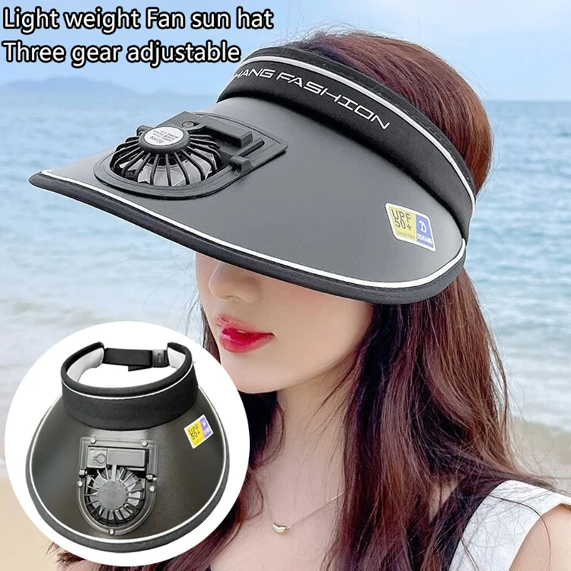 Cooling Fan Hat – USB Rechargeable Sun Visor with Solar-Powered Fan