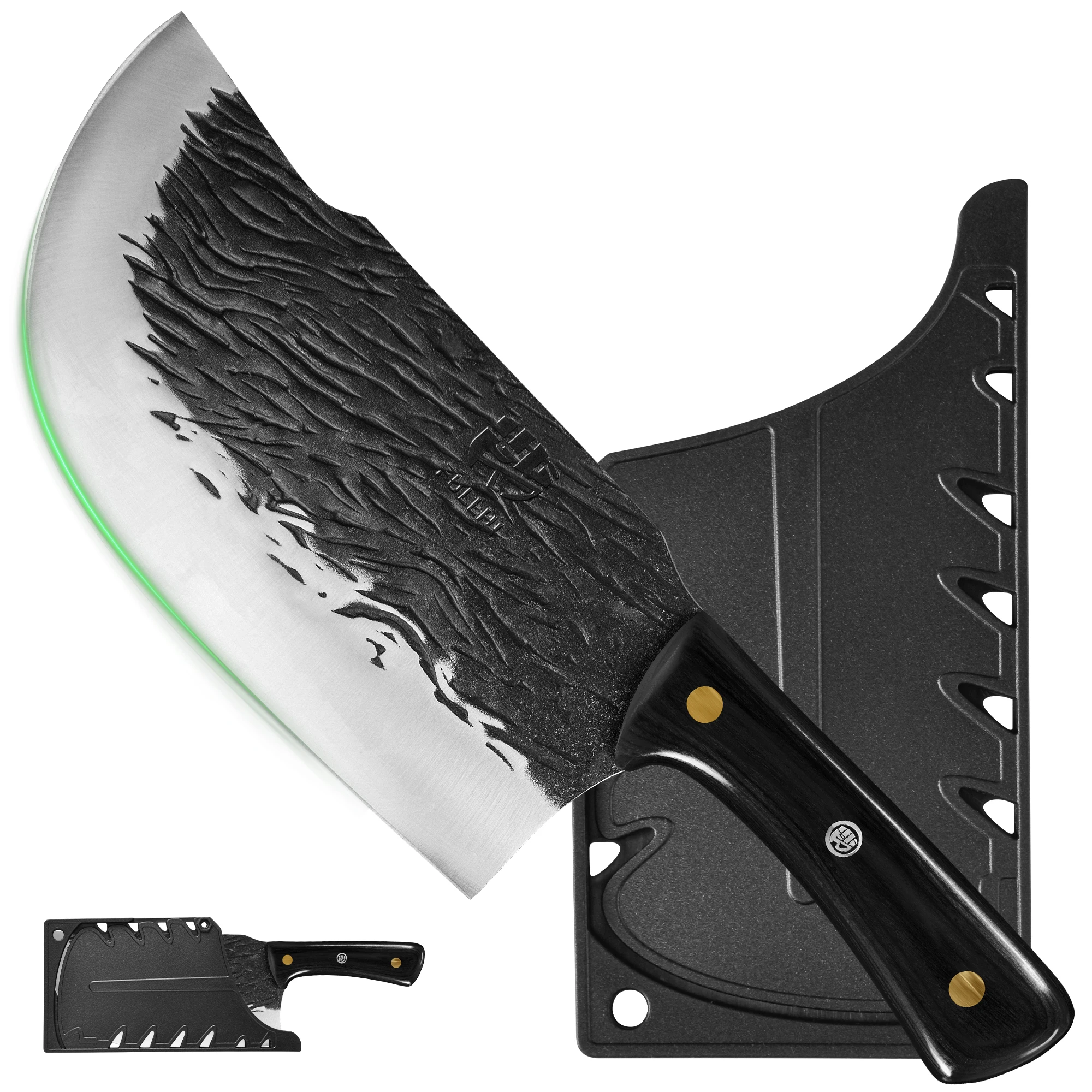 Full Tang Forged High‑Carbon Steel Chef Cleaver Knife with Sheath - Image 28