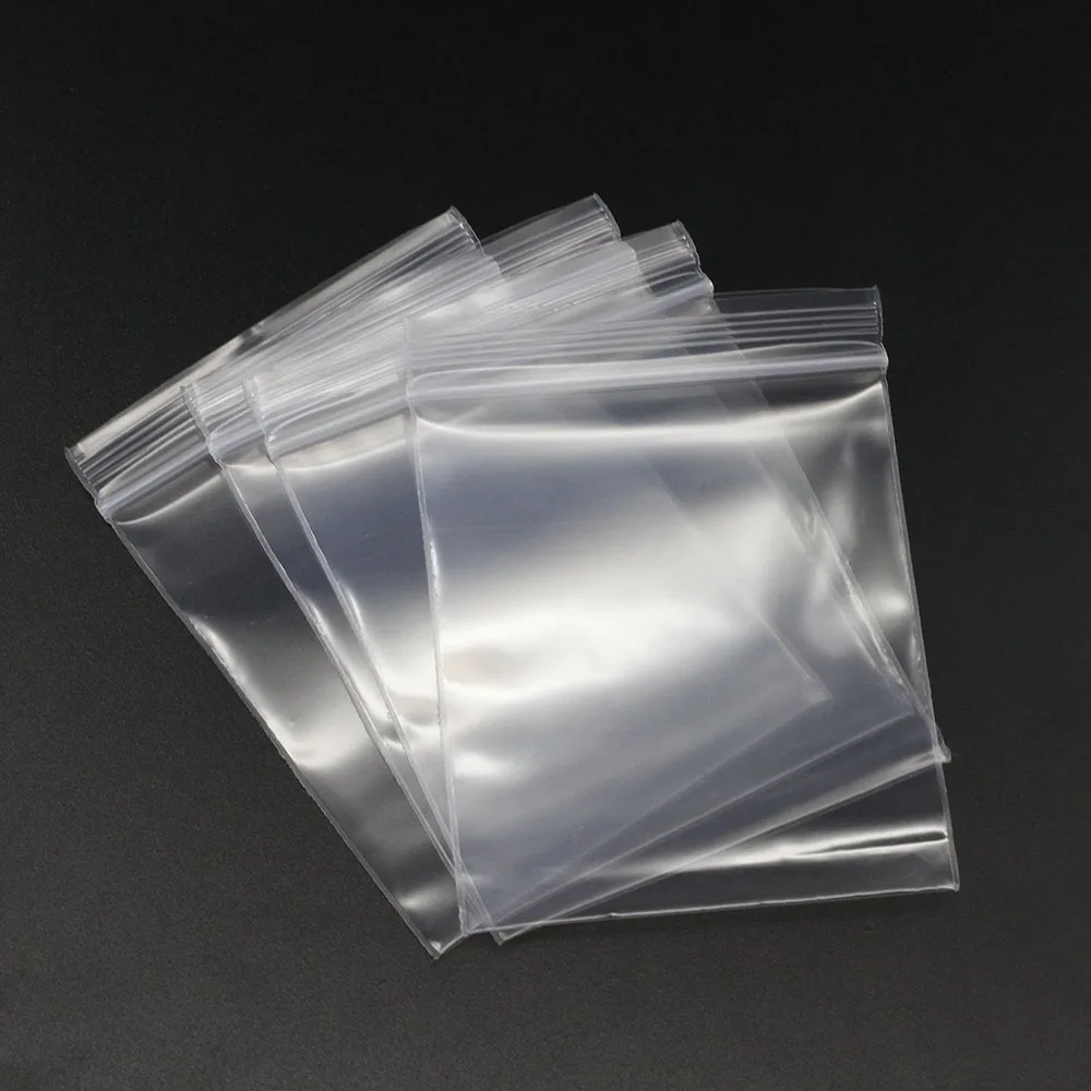 30-100pcs Clear Thick Plastic Zip Lock Bags – Reclosable Jewelry Packaging Storage