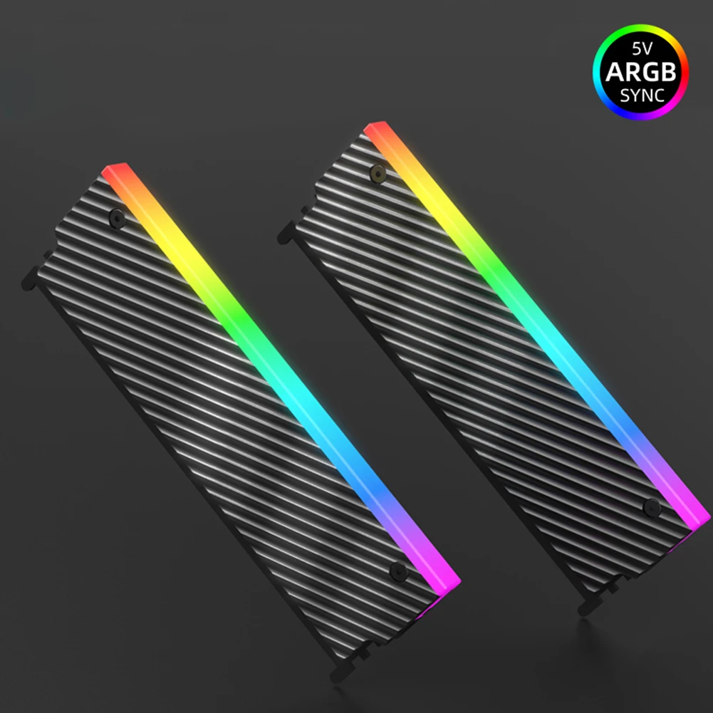 5V 3‑Pin ARGB RAM Cooler – Dual‑Fan DDR2‑DDR5 Heatsink, Aura Sync Compatible - Image 3