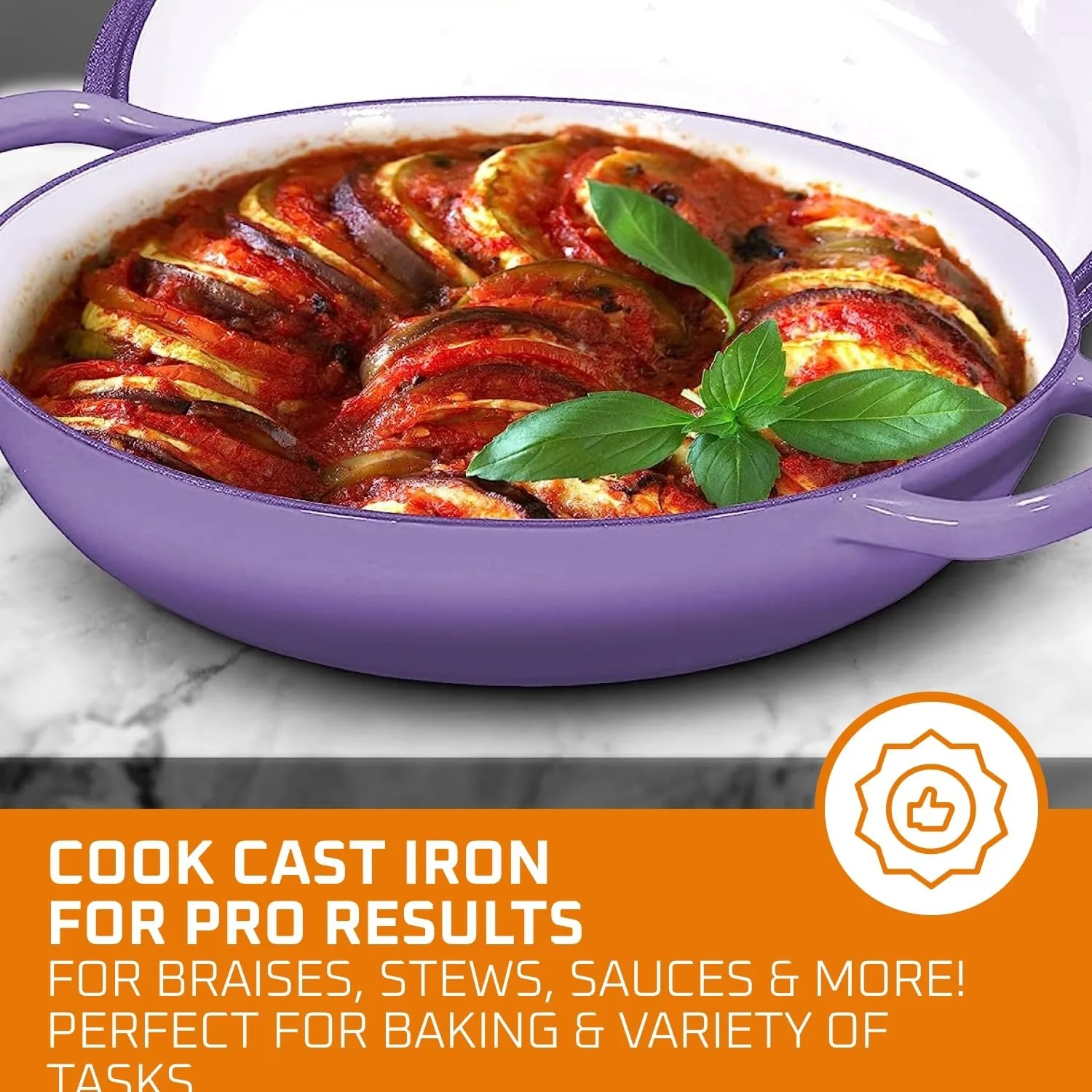 Purple Enameled Cast Iron Dutch Oven – 4.5 Quart with Dual Handles - Image 2