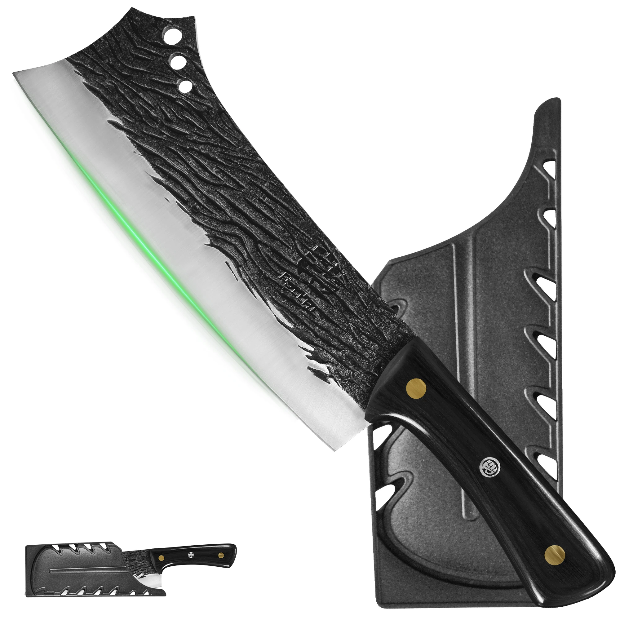 Full Tang Forged High‑Carbon Steel Chef Cleaver Knife with Sheath - Image 8