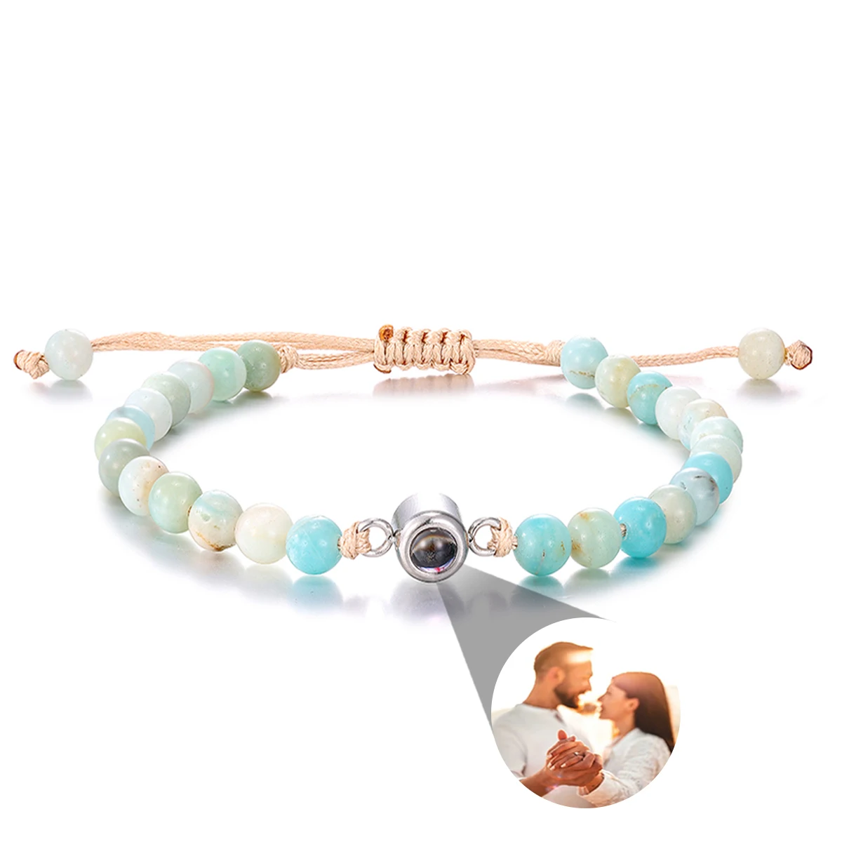 2023 New "I Love You" 100 Languages Bracelets Personalized Photo Projection Bracelet Custom Photo Natural Stone Couple Bracelet - Image 27