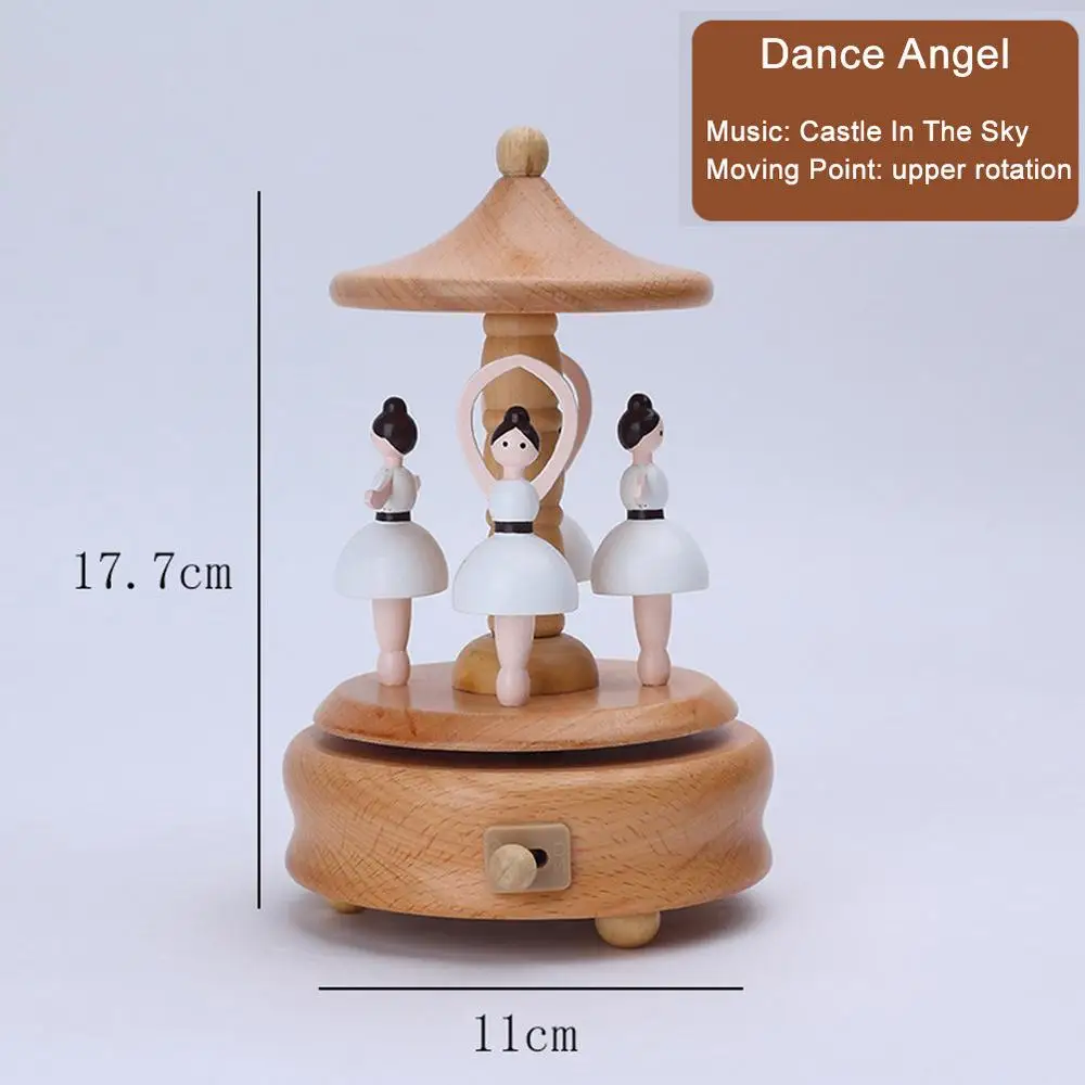 Wind Up Musical Box Retro Wooden Music Box New Year Xmas Birthday Gift Vintage Carousel Ferris Wheel Home Decoration Accessories - Image 16