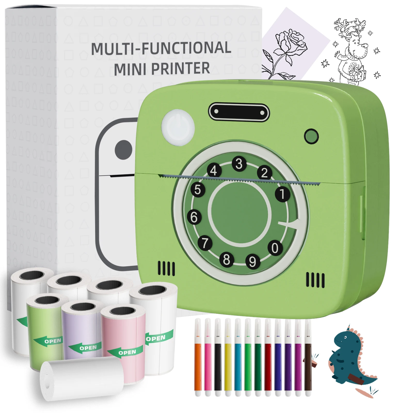 Portable M1 Photo Printer for iOS & Android - Bluetooth, Thermal, Stickers