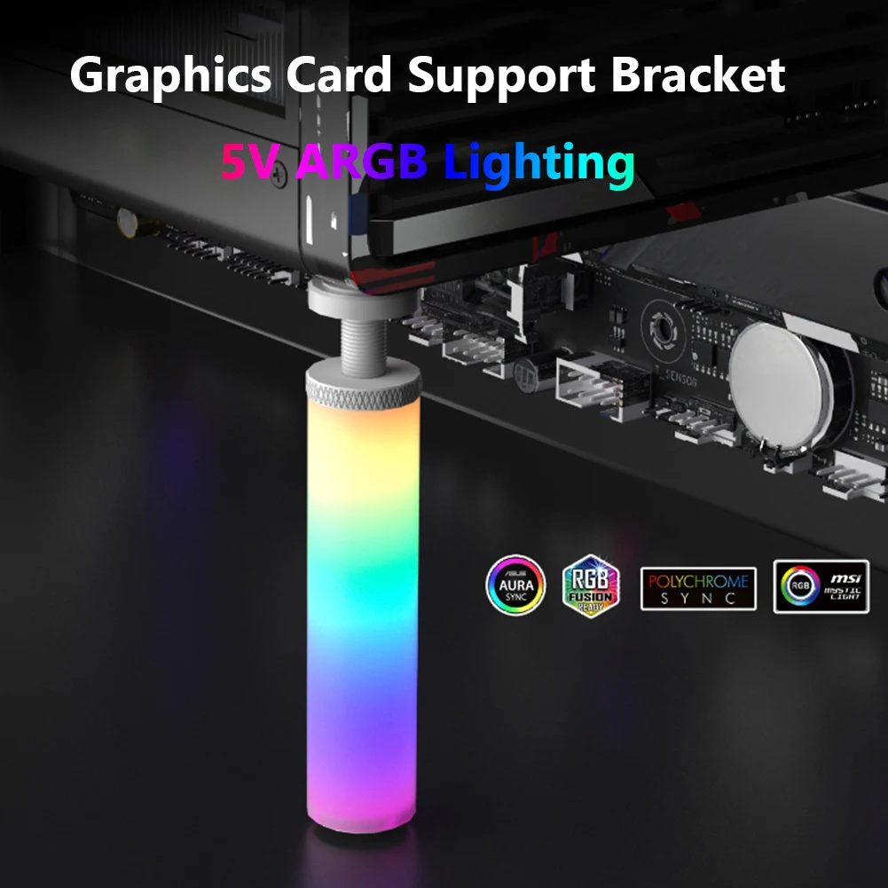 5V 3Pin ARGB GPU Support Bracket, Adjustable Height, Magnetic Base