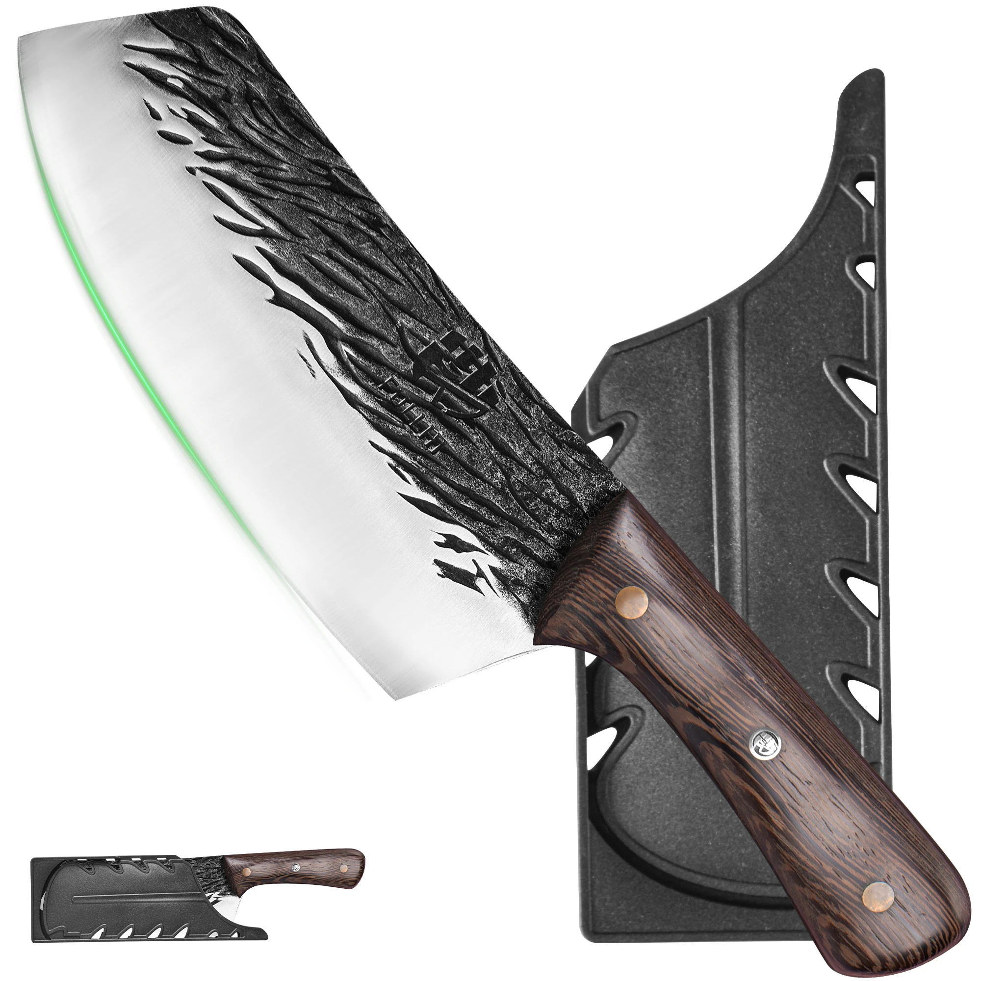 Full Tang Forged High‑Carbon Steel Chef Cleaver Knife with Sheath - Image 20