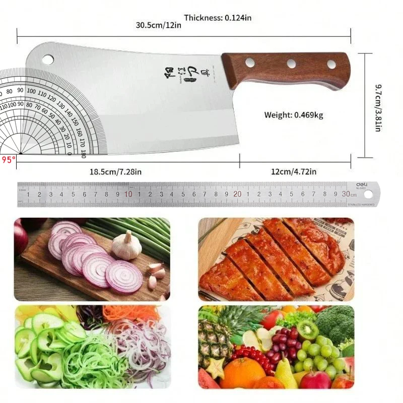 Heavy-Duty Butcher’s Bone Cutting Knife – Thick Blade for Effortless Chopping, Professional Grade - Image 6