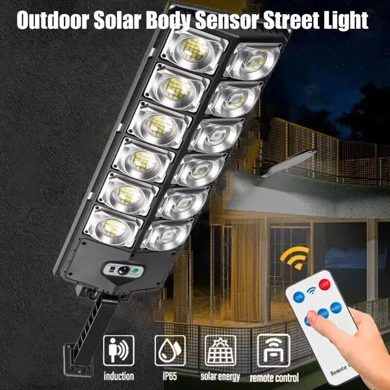 Solar LED Motion Sensor Light – Super Bright, 3 Modes, Remote Control, Waterproof for Garden & Street