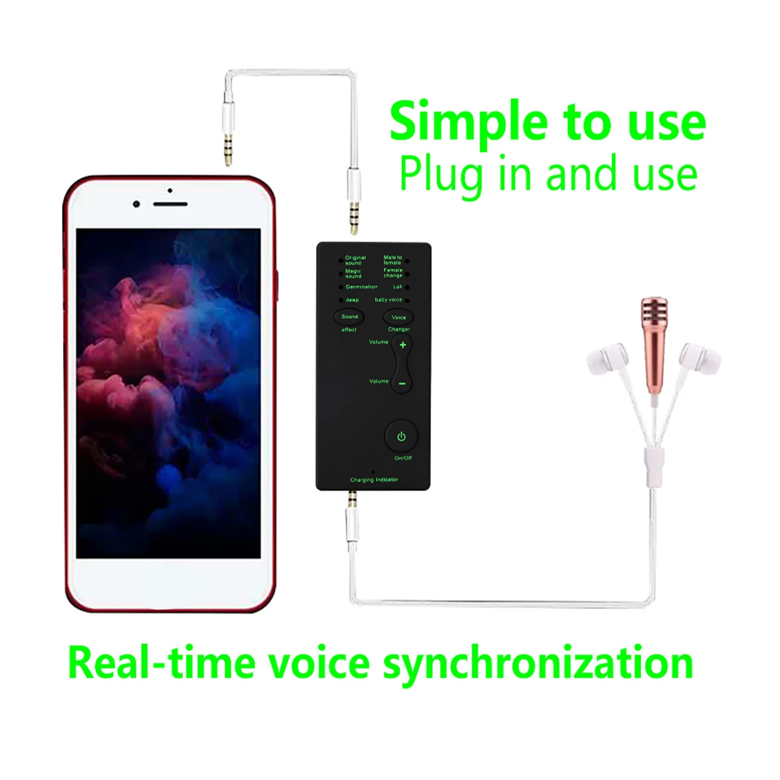 Portable Mini Voice Changer Live Broadcast Sound Card For Mobile Phone PC (English Version) External Sound Card - Image 4