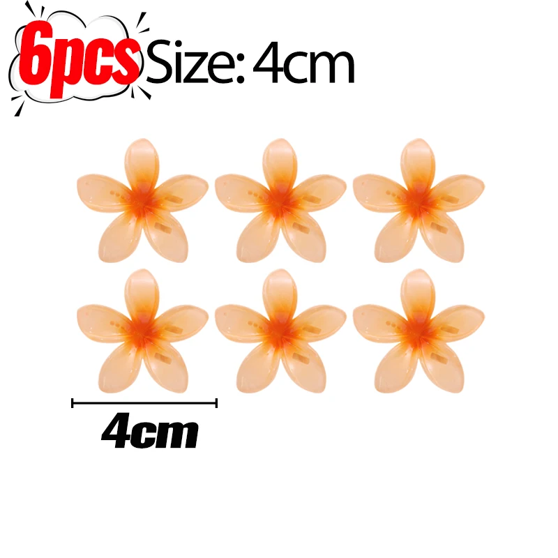 1/6Pcs Hawaiian Gradient Flower Hair Clips Small Claw Hairpin Crab Barrette Women Hair Accessories - Image 16
