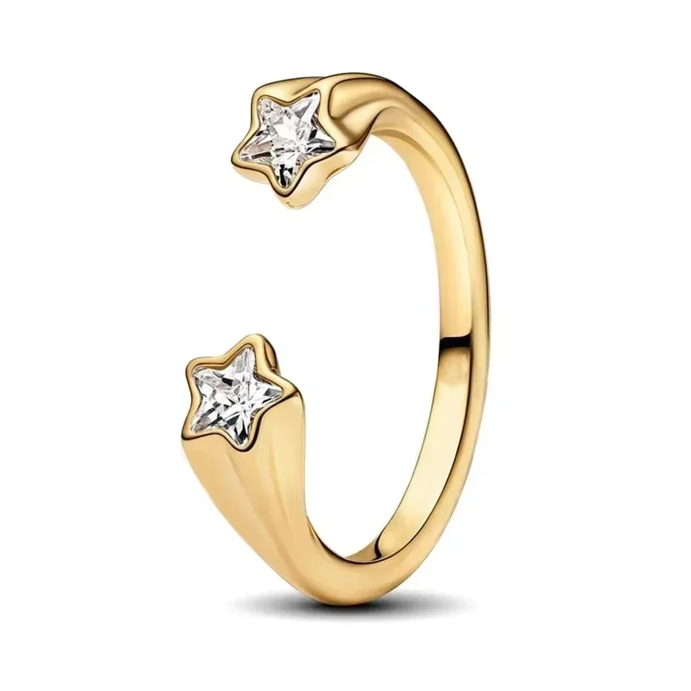 925 Silver Celestial Ring Set – Heart, Bow, Sun, Moon & Star Charms - Image 28
