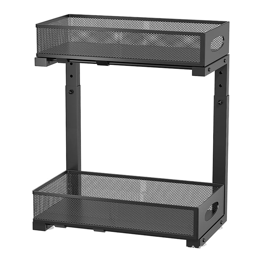 2-Tier Adjustable Under Sink Organizer with Sliding Drawer – Kitchen & Bathroom Storage Solution - Image 8