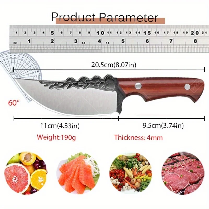 Hand‑Forged Stainless Steel 3‑Piece Boning Knife Set – Professional Utility Knives - Image 3