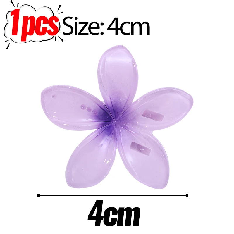 1/6Pcs Hawaiian Gradient Flower Hair Clips Small Claw Hairpin Crab Barrette Women Hair Accessories - Image 8