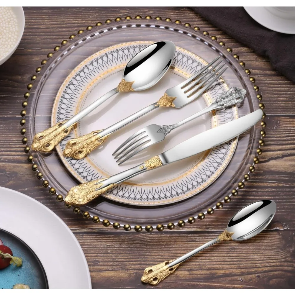 Luxury 30‑Piece Royal 304 Stainless Steel Flatware Set – Modern Silverware - Image 2