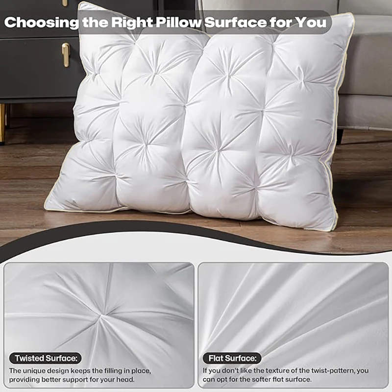 Luxury Hotel Quality Twist Flower Pillow, Premium Down Alternative 3D Bread Pillow for Side, Back & Stomach Sleepers - Image 3