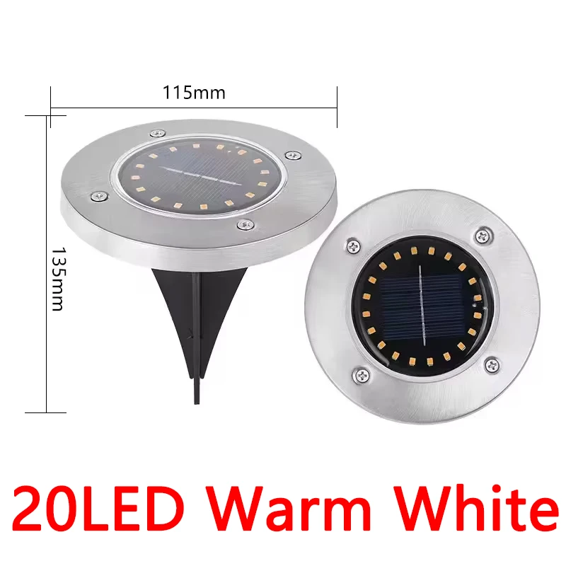 1/4/8 Pack Solar Disk Lights – 8/20 LED Buried Spotlights for Garden & Yard - Image 8