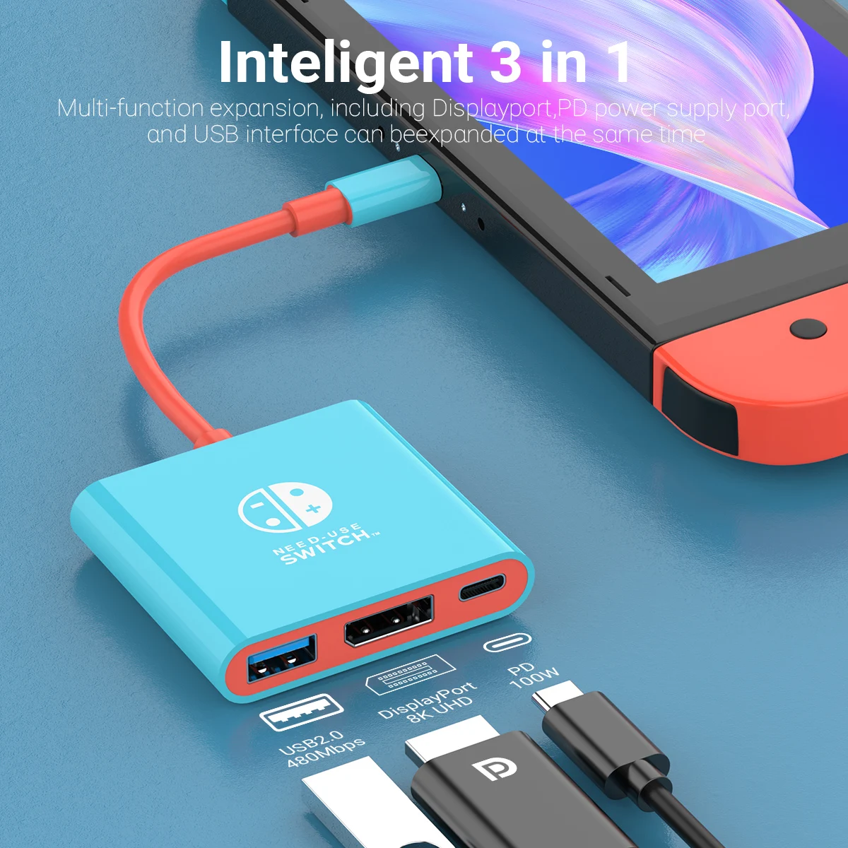 3-in-1 USB-C Hub with 8K DisplayPort Switch for MacBook Pro & Air - Image 4