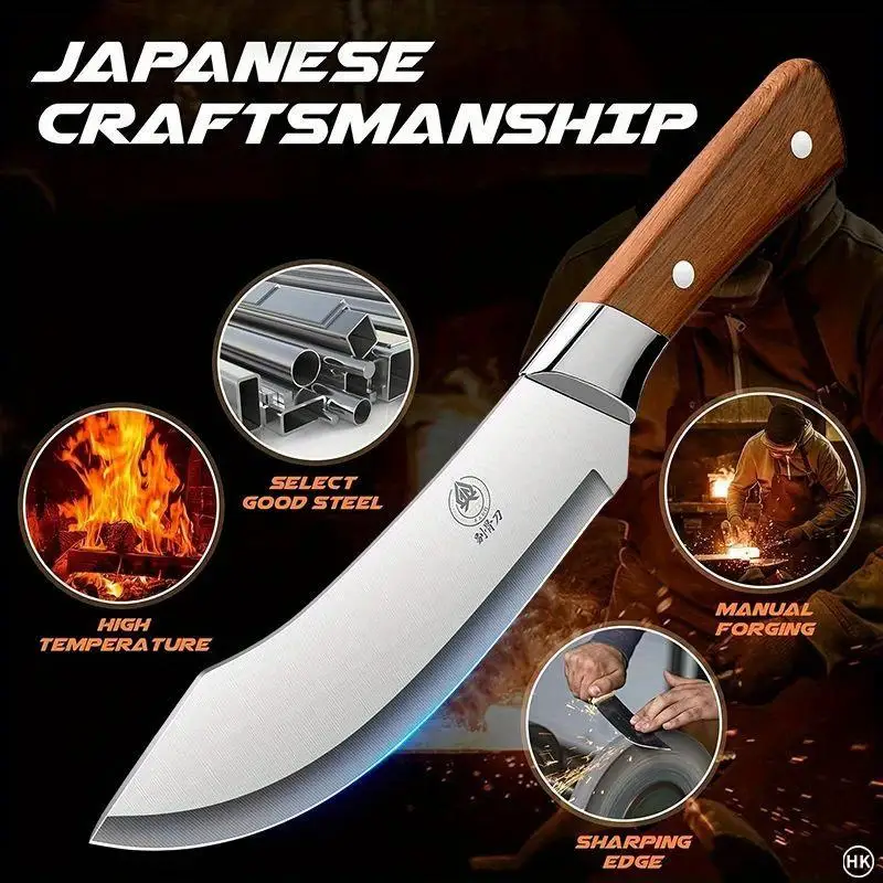 Handcrafted Forged Bone-Removing Knife with Leather Sheath – Professional Chef’s Boning Tool - Image 2
