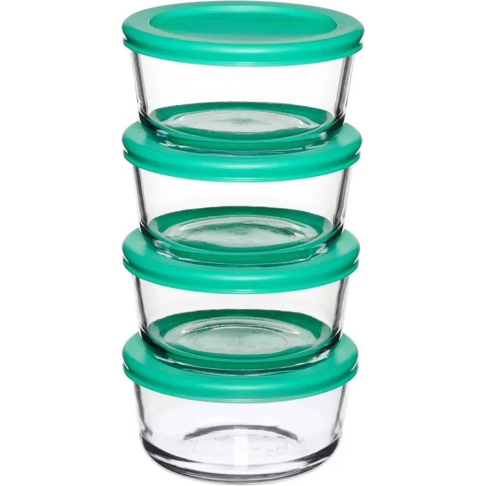 2-Cup Glass Food Storage Containers with Mint Lids – Set of 4 - Image 6