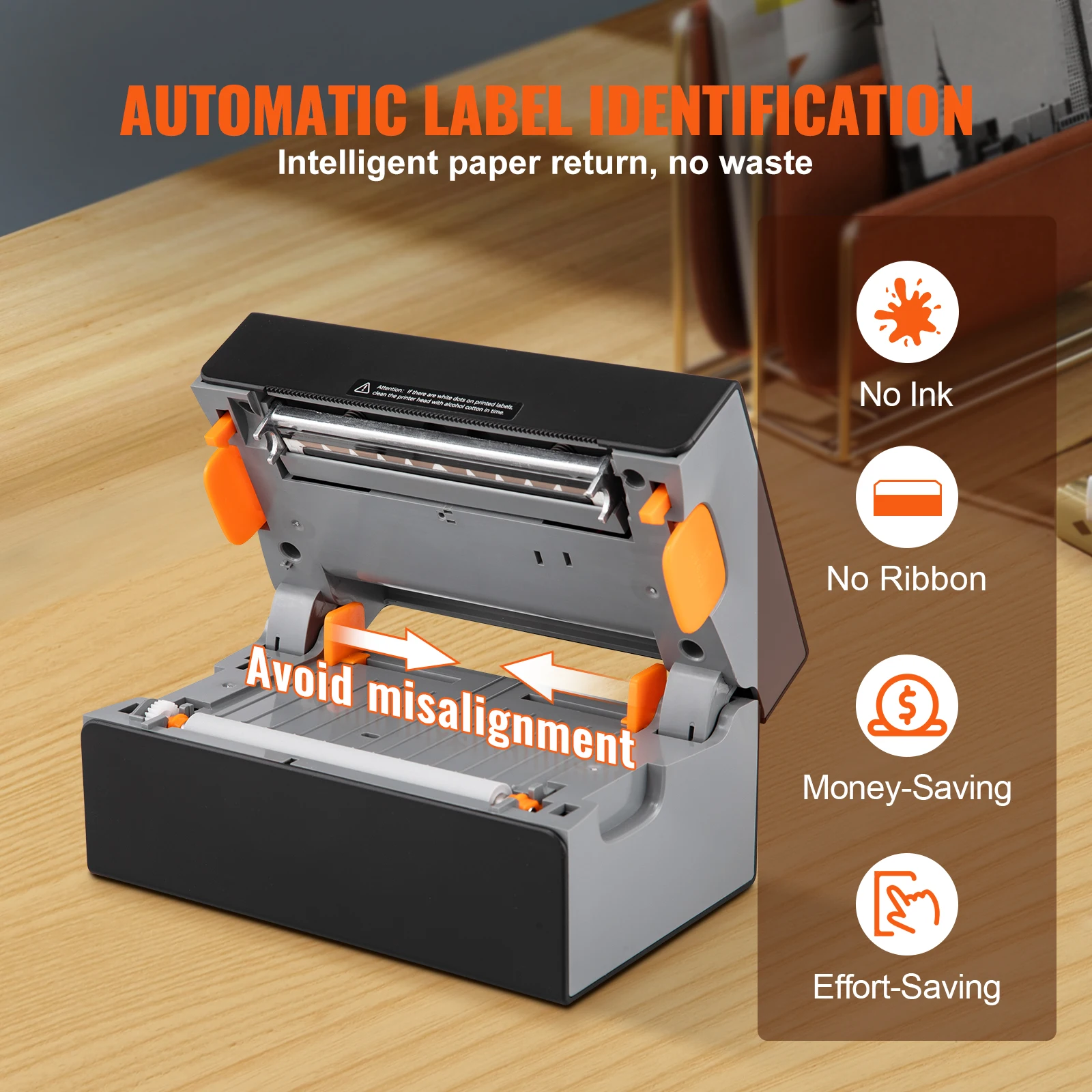 VEVOR 300DPI Thermal Label Printer for 4x6 Shipping Packages Bluetooth - Image 6