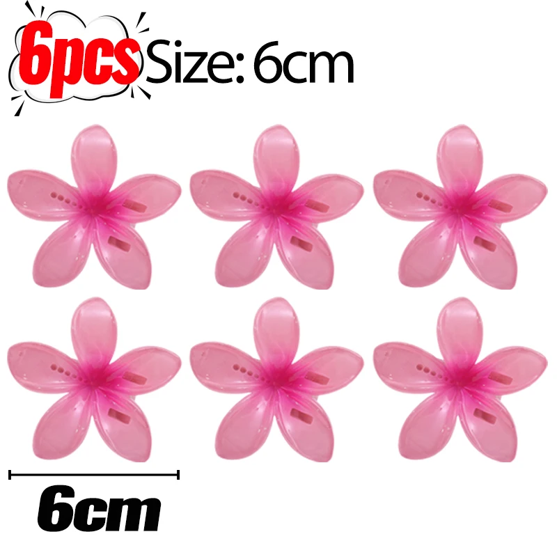 1/6Pcs Hawaiian Gradient Flower Hair Clips Small Claw Hairpin Crab Barrette Women Hair Accessories - Image 30